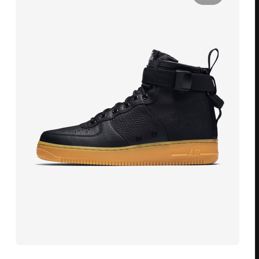 Nike SF AF-1 Mid Black and Gold Sneakers